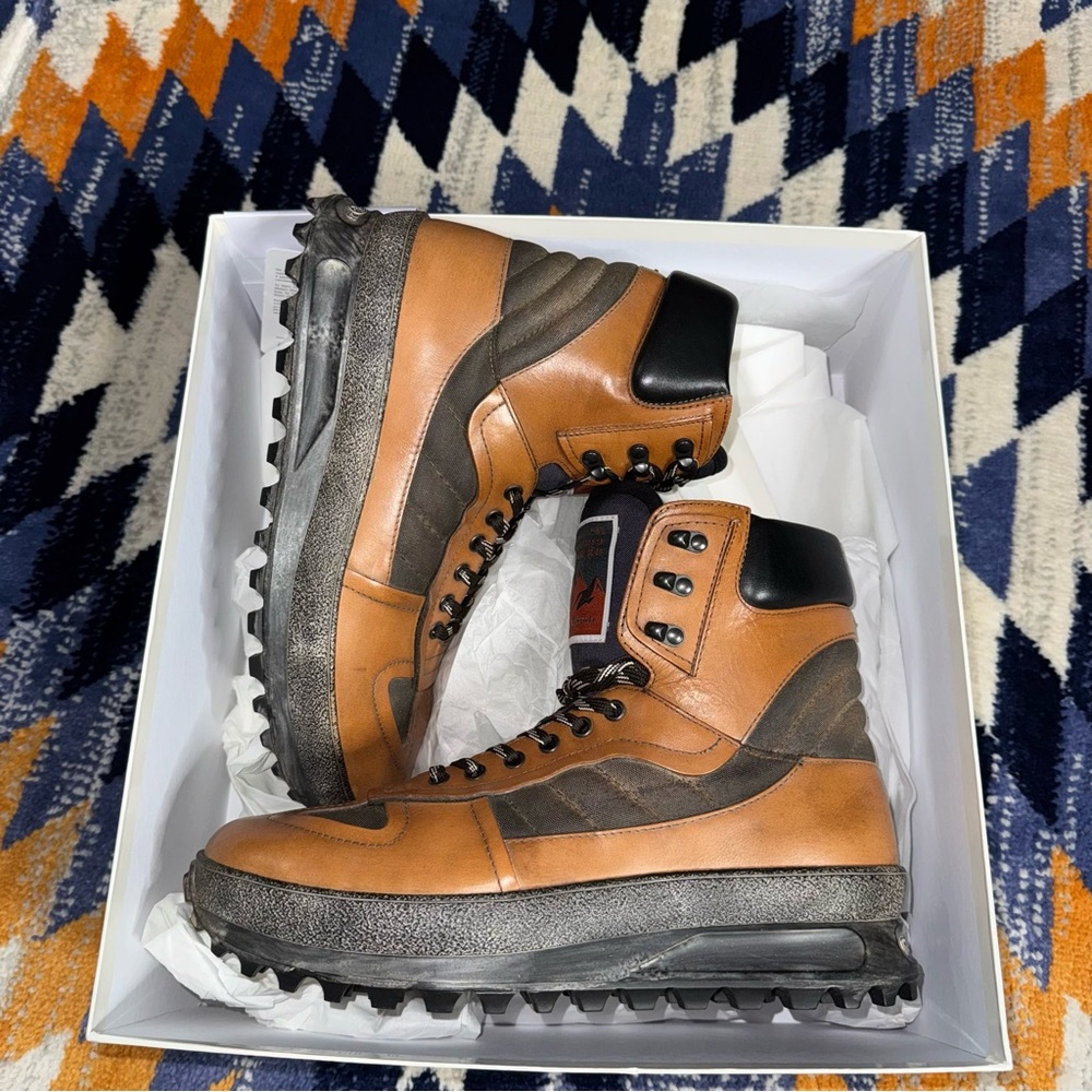 MAISON MARGIELA MENS CLIMBER HIKER LEATHER SNEAKER BOOTS WITH BOX BROWN SIZE44 - Picture 9 of 14